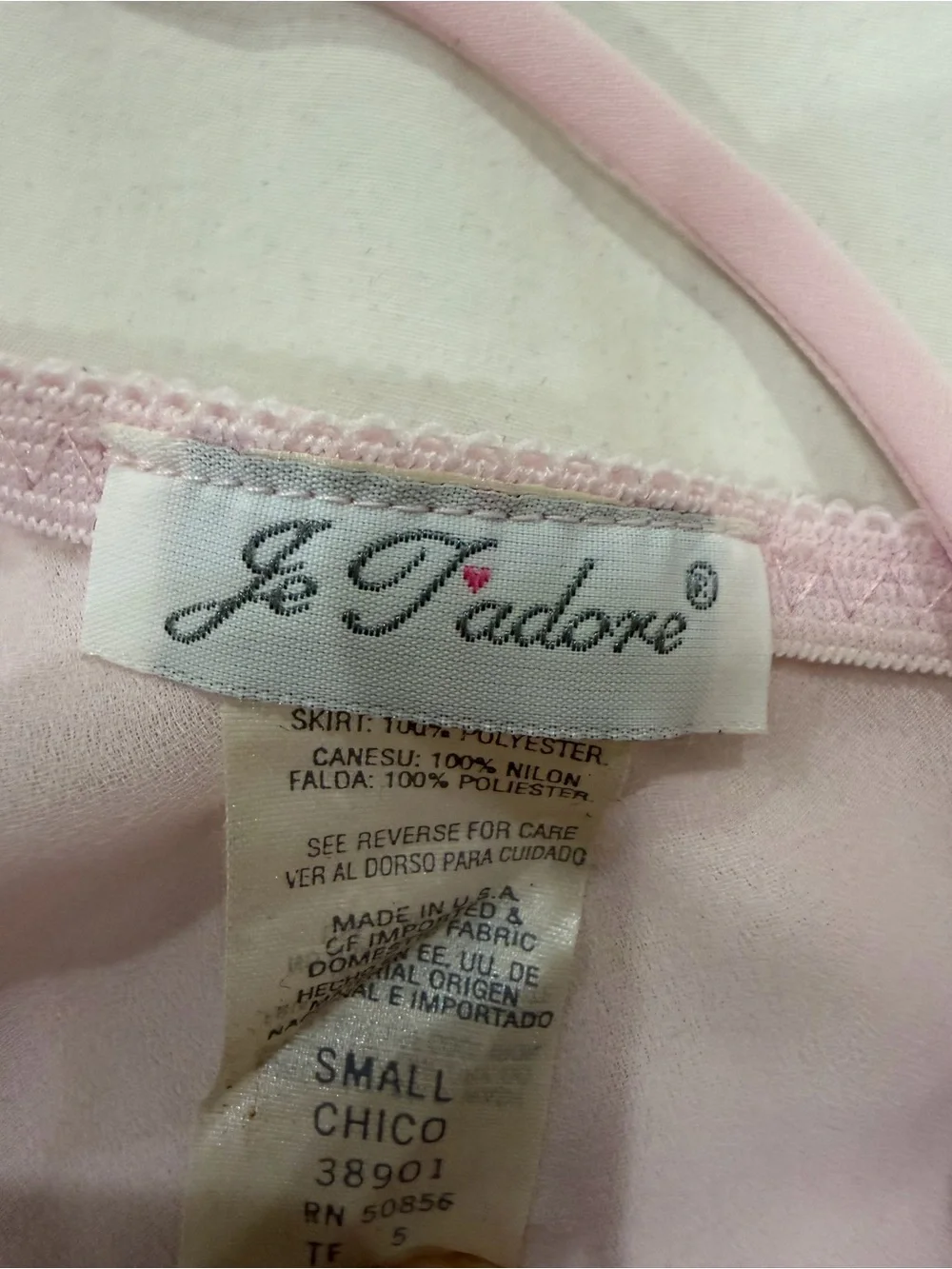 Vintage Sheer Pink Lace-Trim Chemise Nightgown/Top
